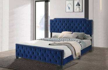 CHARLIZE E.King Bed, Navy / CM7414NV-EK