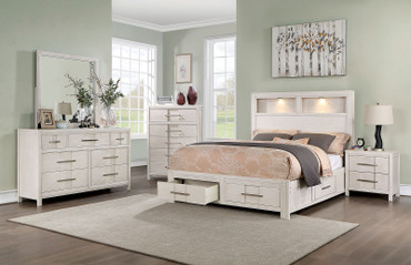 KARLA Cal.King Bed, White / CM7500WH-CK-BED