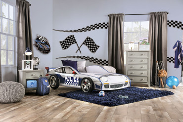 POLICE CAR Twin Bed, Blue / CM7640-BED