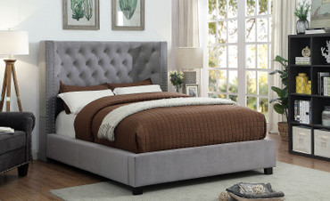 CARLEY Cal.King Bed, Gray / CM7775GY-CK-BED