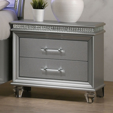 MADDIE Night Stand, Silver / CM7899SV-N