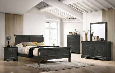 LOUIS PHILIPPE E.King Bed, Gray / CM7966GY-EK-BED