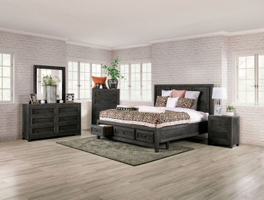 OAKRIDGE E.King Bed, Charcoal / EM7074DG-EK-BED