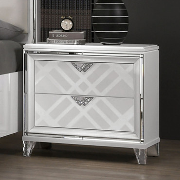 EMMELINE Nightstand w/ USB, White / FOA7147WH-N