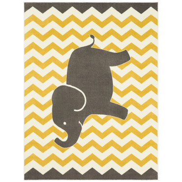 BARON 5' X 8', Area Rug, Elephant, Yellow/Gray / RG8200