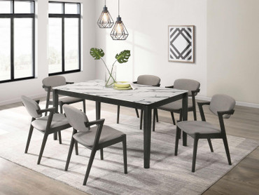 Stevie 7-piece Rectangular Dining Set White and Black / CS-115111WG-S7