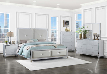 Larue 5-piece Eastern King Bedroom Set Silver / CS-224491KE-S5