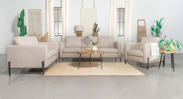 Tilly 3-piece Upholstered Track Arm Sofa Set Oatmeal / CS-509901-S3