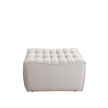 Marshall Scooped Seat Ottoman in Sand Fabric / MARSHALLOTSD