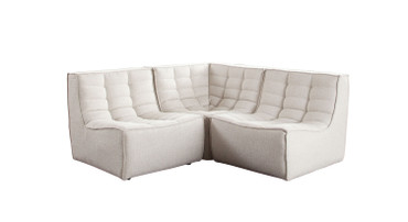 Marshall 3PC Corner Modular Sectional w/ Scooped Seat in Sand Fabric / MARSHALL3PCSD