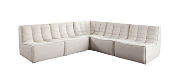 Marshall 5PC Corner Modular Sectional w/ Scooped Seat in Sand Fabric / MARSHALL5PCSD