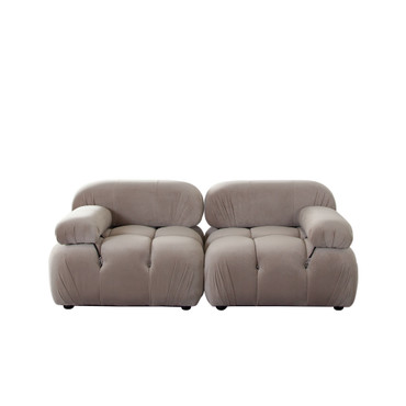 Paloma 2PC Modular 74 Inch Sofa in Mink Tan Velvet / PALOMA1LC1RCTN