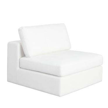 Muse Armless Chair in Mist White Performance Fabric / MUSEACWH