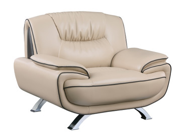 40" Modern Leather Upholstered Chair in Beige / 405-BEIGE-CH