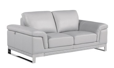 73" Genuine Italian Leather Loveseat in Light Gray / 411-LIGHT_GRAY-L