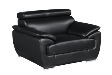 38" Modern Leather Upholstered Chair in Black / 4571-BLACK-CH