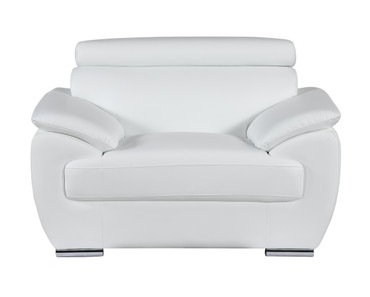 38" Modern Leather Upholstered Chair in White / 4571-WHITE-CH