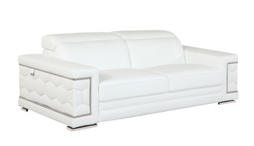 89" Modern Genuine Italian Leather Sofa in White / 692-WHITE-S