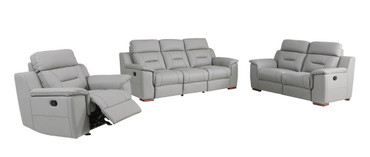 Modern Leather Air Upholstered Sofa Set / 9408-GRAY