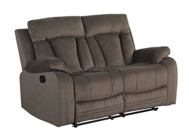 Transitional Microfiber Fabric Loveseat / 9760-BROWN-L