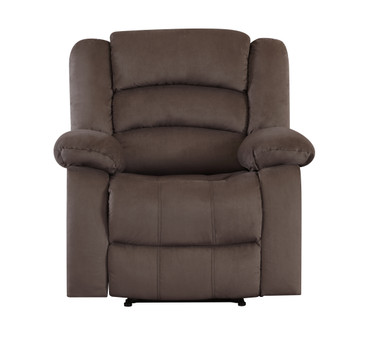 Transitional Microfiber Fabric Recliner Chair / 9824-BROWN-CH