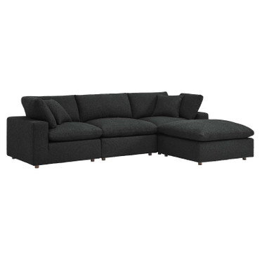 Commix Down Filled Overstuffed Boucle Fabric 4-Piece Sectional Sofa / EEI-6363