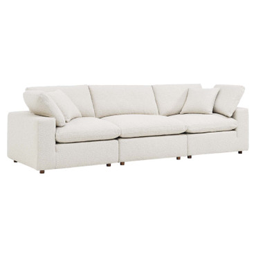 Commix Down Filled Overstuffed Boucle Fabric 3-Seater Sofa / EEI-6362