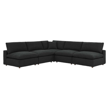 Commix Down Filled Overstuffed Boucle Fabric 5-Piece Sectional Sofa / EEI-6367