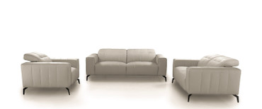 Divani Casa Wayne - Modern Light Grey Leather Sofa Set / VGBNS-2113-SET-LTGRY