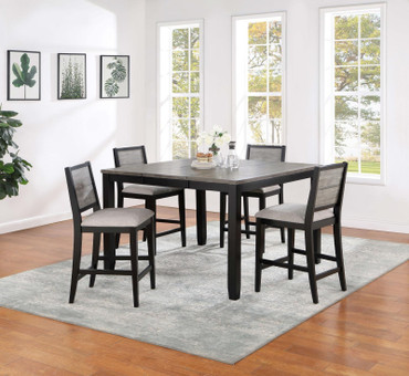 Elodie 5-piece Extension Leaf Counter Dining Set Black / CS-121228-S5