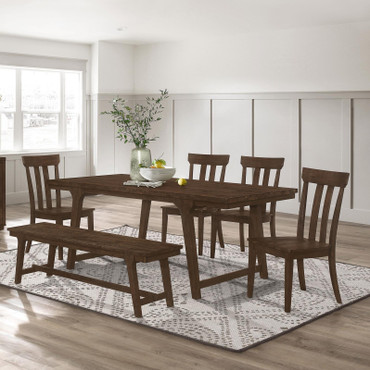 Reynolds 6-piece Rectangular Dining Table Set Brown Oak / CS-107591-S6