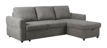 Samantha Upholstered Storage Sleeper Sectional Sofa Grey / CS-511088