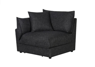 Sasha Upholstered LAF Chair Barely Black / CS-551684LAF