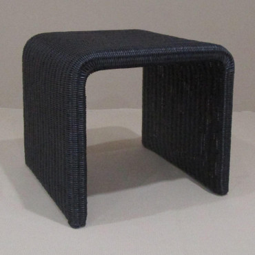 Cahya Woven Rattan Sqaure End Table Black / CS-708517