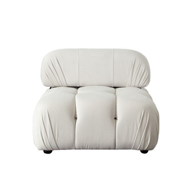 Paloma Armless Chair in Light Cream Velvet / PALOMAACCM