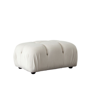 Paloma Rectangle Ottoman in Light Cream Velvet / PALOMAOTCM