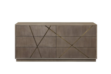 Modrest Nixa - Modern Wide Birch + Brushed Bronze Dresser / VGVC-J1909-D-L-BIR