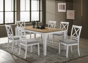 Hollis 7-piece Rectangular Dining Table Set Brown and White / CS-122241-S7