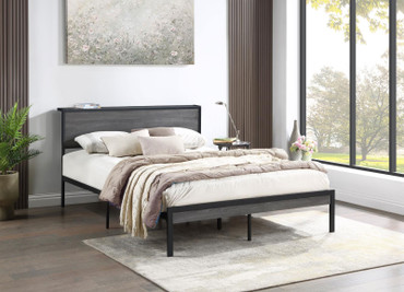 Ricky Metal Full Panel Bed Grey / CS-302143F