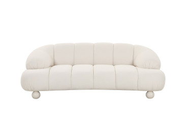 Divani Casa Duran - Contemporary White Fabric Loveseat Sofa / VGOD-ZW-23002A-LOVE-WHT