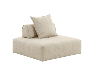 Divani Casa Mondo - Modern Modular Beige Fabric Armless Seat / VGOD-ZW-22033-BGE