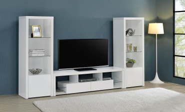 Jude 3-piece 71" TV Entertainment Center White High Gloss / CS-704251-SET