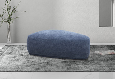 Divani Casa Kinsey - Modern Blue Large River Rock Ottoman / VGKK-KF.D2015-LRG-NAVY