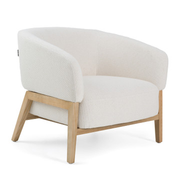 Divani Casa Giselle - Mid-Century Modern Off-White Fabric Accent Chair / VGKK-KF.A2087-NAT