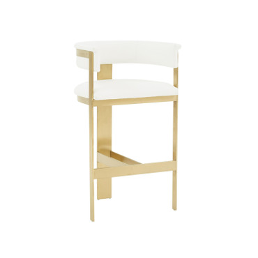 Modrest Boswell - Modern White + Matte Gold Barstool / VGRH-RHS-BS-158-WHTGLD