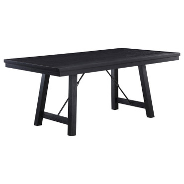 Newport Rectangular Trestle Dining Table Black / CS-108141