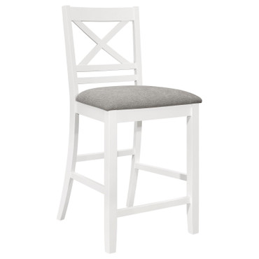 Hollis X-Back Counter Height Dining Chairs White and Grey (Set of 2) / CS-122249