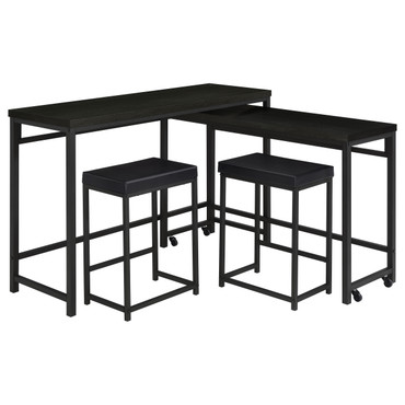 Hawes 4-piece Multipurpose Counter Height Table Set Black / CS-182724