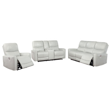 Greenfield Upholstered Power Reclining Sofa Ivory / CS-610261P