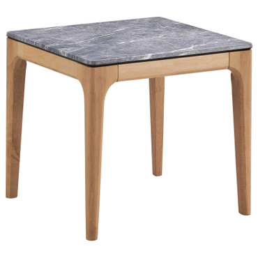 Polaris Rectangular End Table with Marble-like Top Teramo and Light Oak / CS-707857